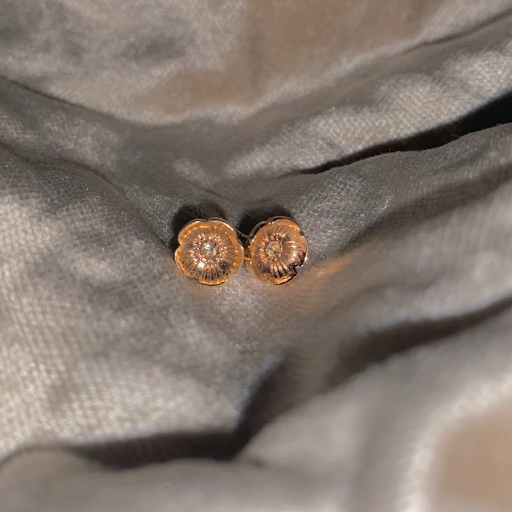 Coach Tea Rose Stud Earrings